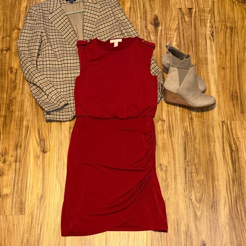 Banana Republic women’s small 4 6 dress Red Mini wrap business casual nwot